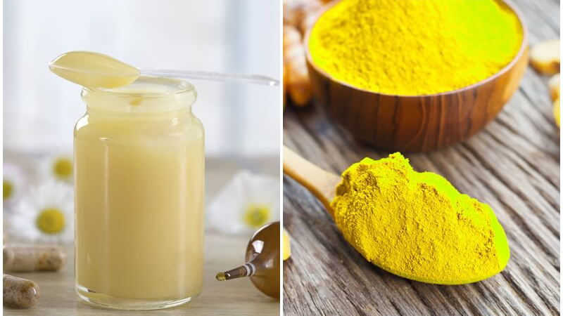 Sữa ong chúa kết hợp cùng với bột nghệ