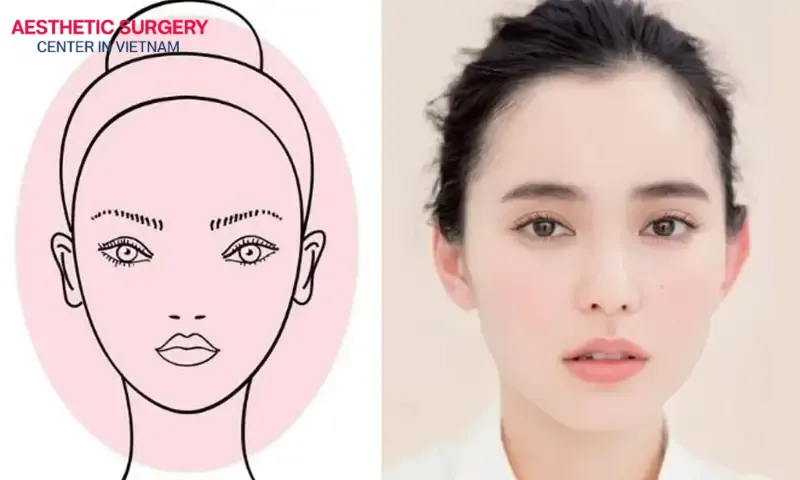 Best match for oval-shaped face is half curved line nose
