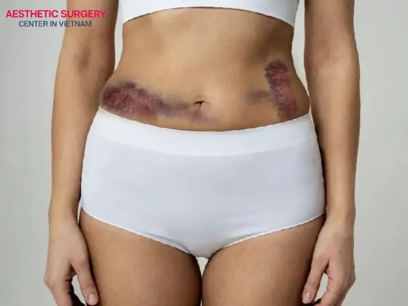 Skin necrosis is a dangerous complication following liposuction. Immediate medical attention for timely treatment