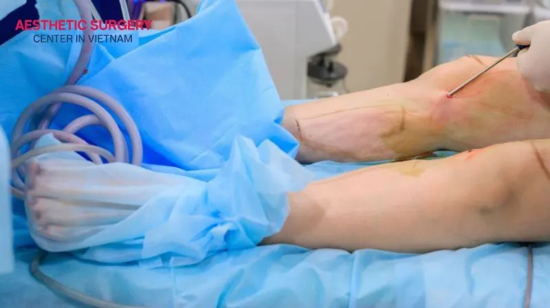 The surgeon gently removes fat using a specialized cannula and then closes the small incisions with ultra-fine aesthetic sutures.