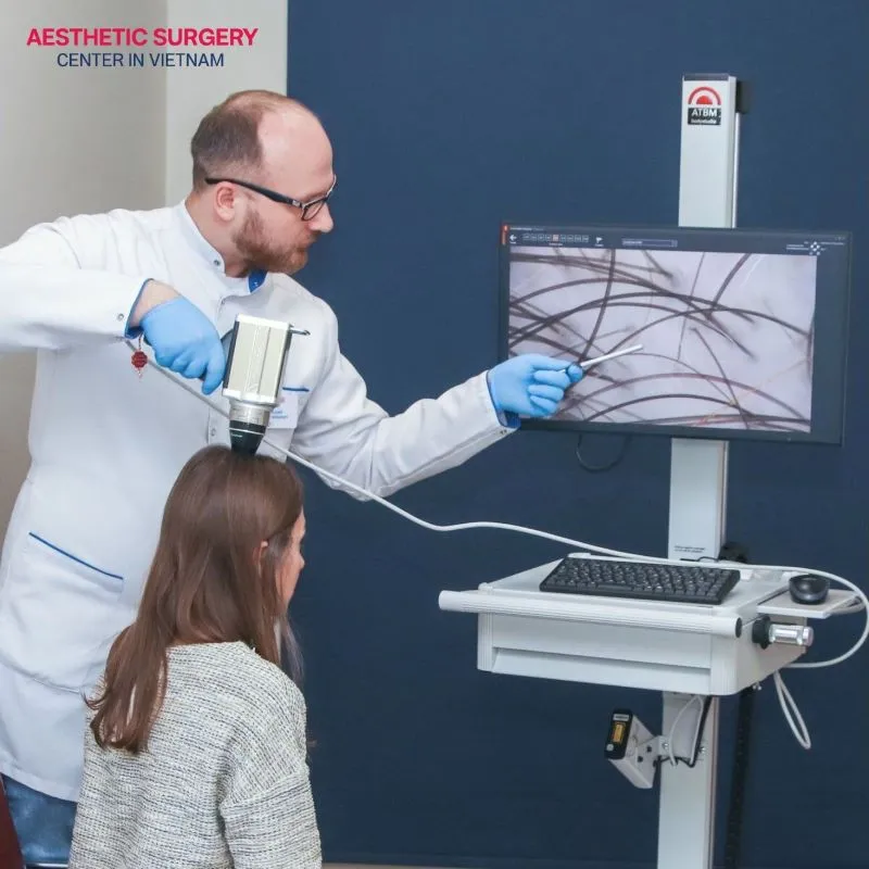 Patients will have their scalp examined to prepare for the hair transplant procedure.