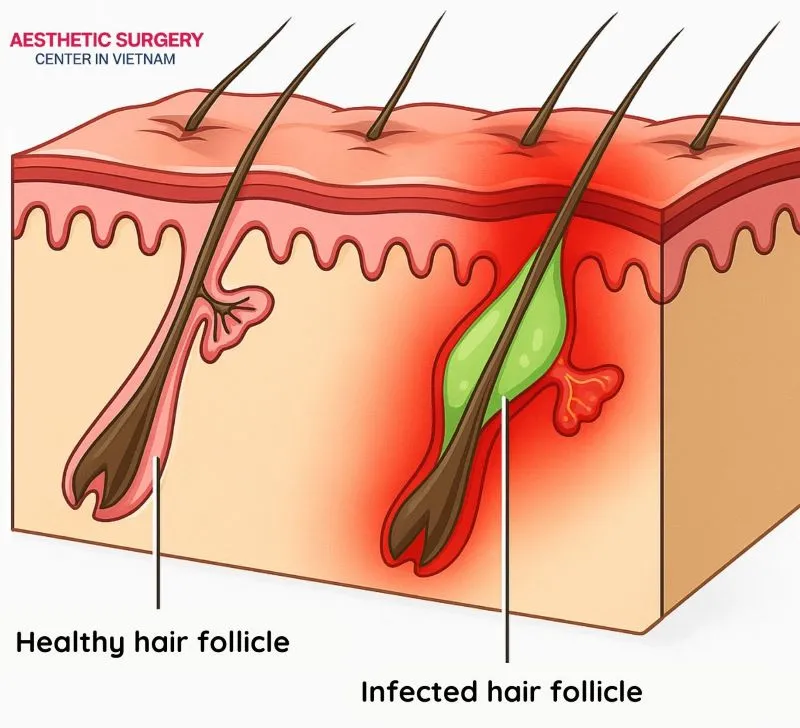 Unusual redness with severe, prolonged pain or the presence of pus is usually a sign of infection.