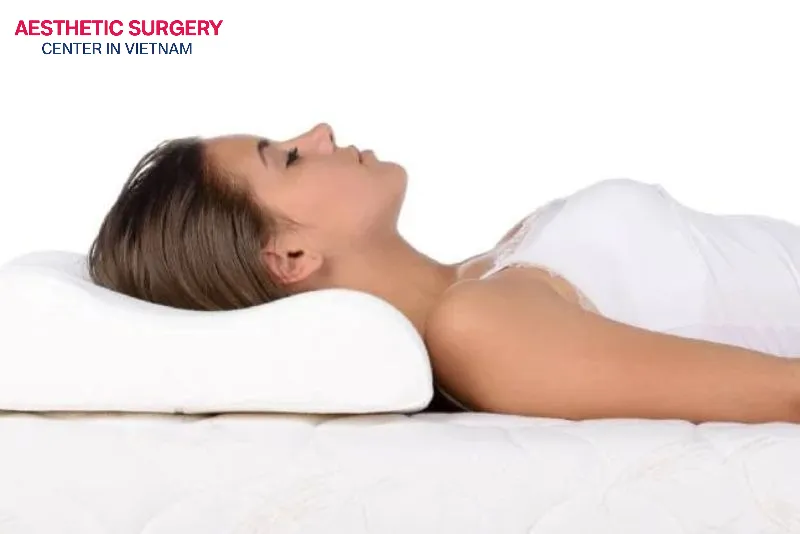Sleep with your head elevated and avoid strong pressure on the face after blepharoplasty.