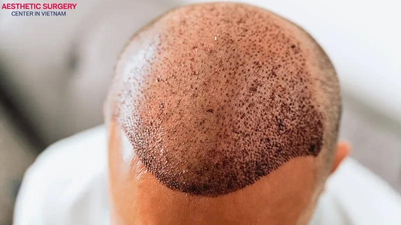 Hair transplant scabs are small patches that cling around the base of each follicle.