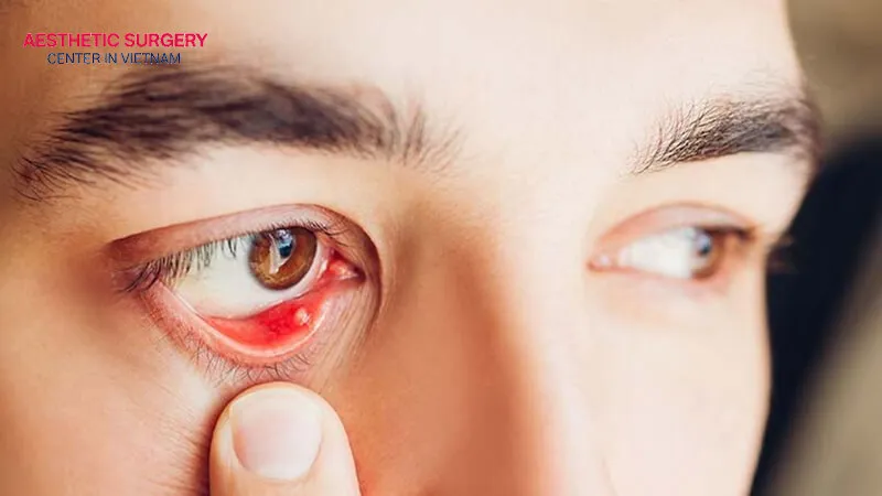 A chalazion is a lump that forms deep within the eyelid and can last for several weeks or months.