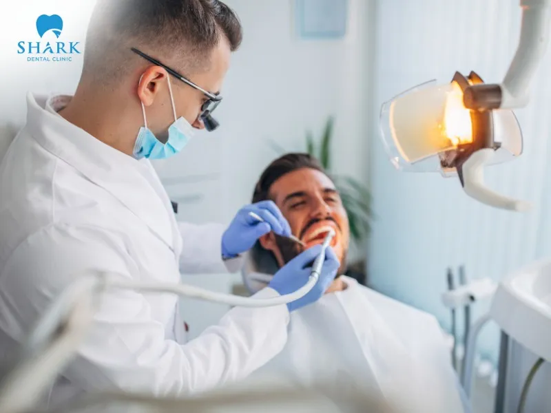 An open sinus lift is performed from the outside, involving an incision in the gum tissue near the missing tooth area