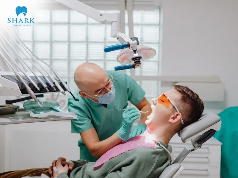 The crowns are permanently cemented onto the natural teeth to complete the porcelain crown procedure