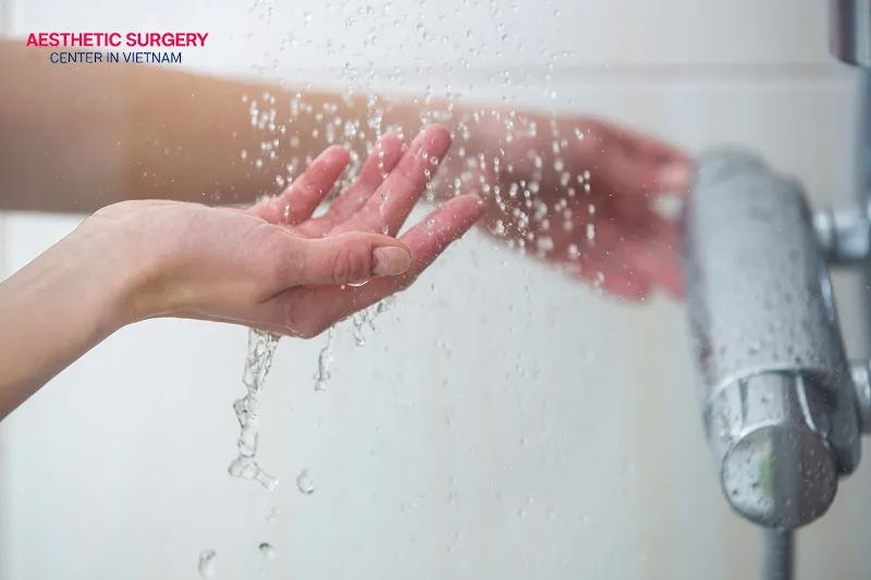 You should avoid hot showers or saunas during the first 24 to 48 hours.