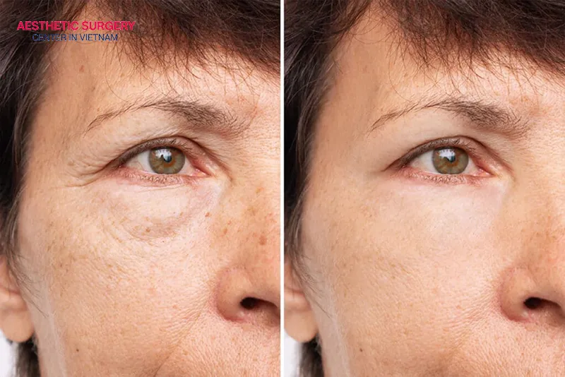 You may look much younger after filler under eye injections.
