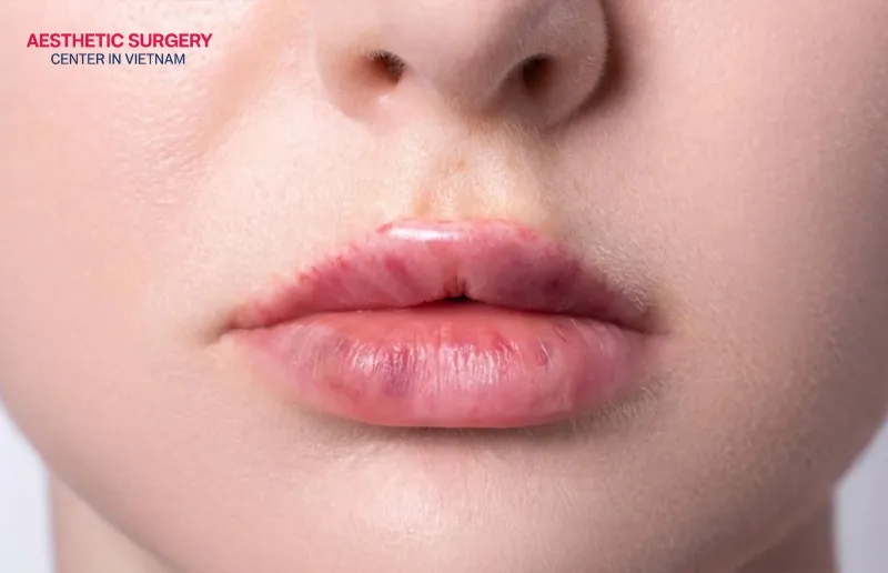 Filler migration after injection is a clear sign of lip filler gone wrong.