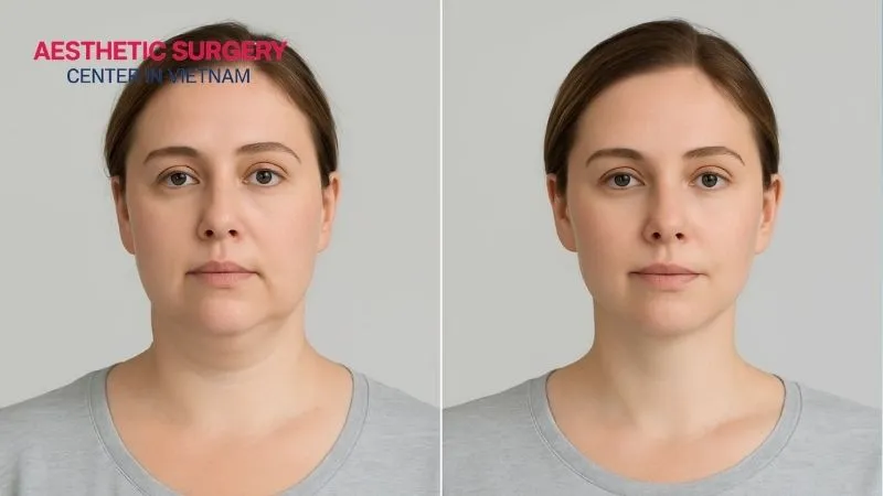 Appearance is significantly enhanced after liposuction.