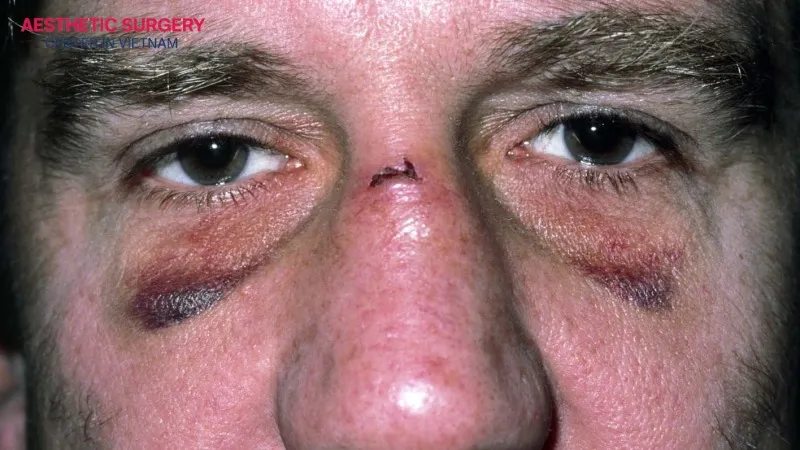 Bruising under the eyes is a sign that the nose may be at risk of becoming misaligned.
