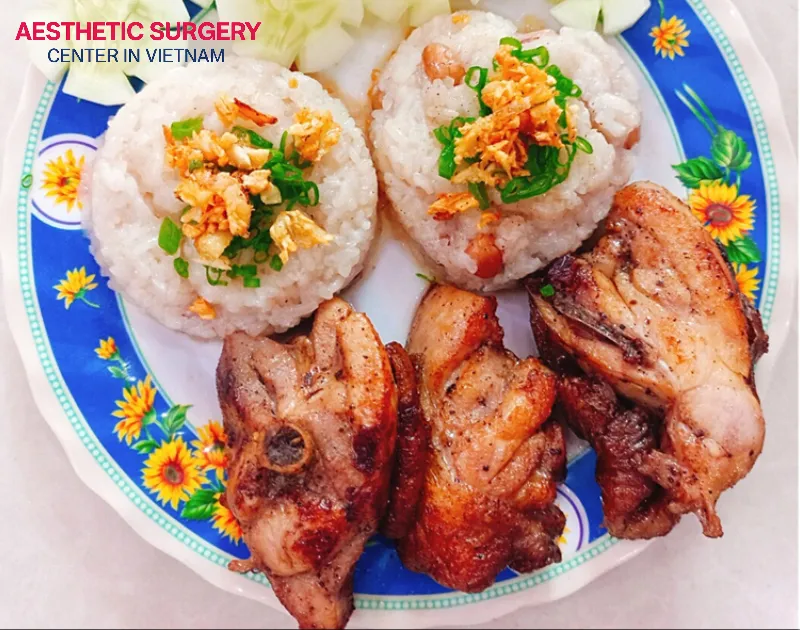 Sticky rice, chicken, crab, and squid are all foods that should be avoided after rhinoplasty because they can easily cause infection
