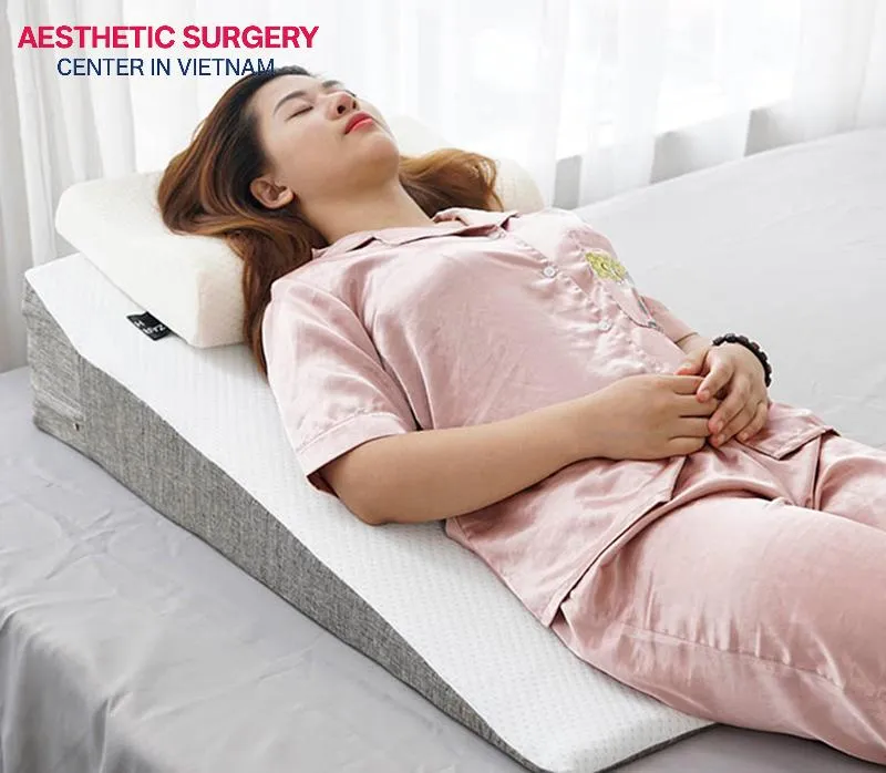 When sleeping, you should elevate your head to reduce pressure on your face