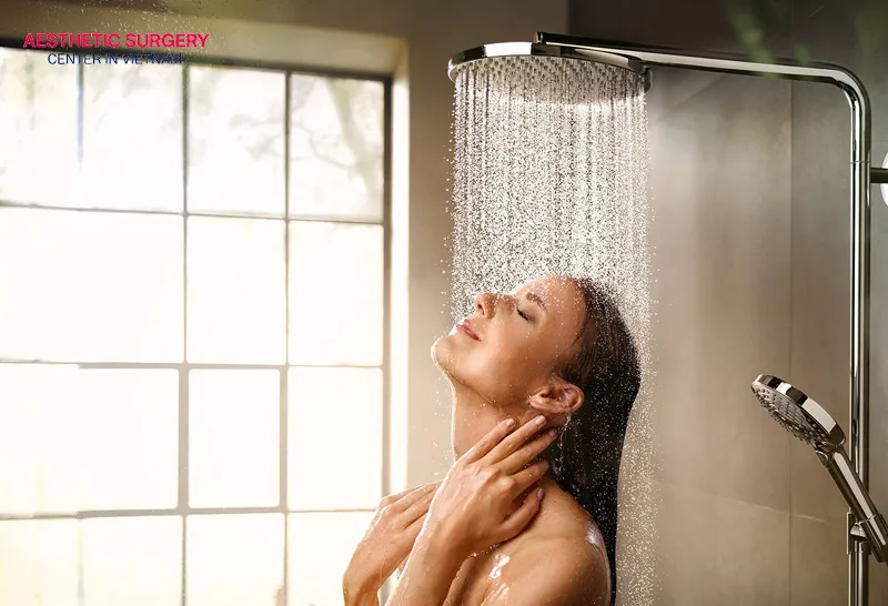 You should shower gently after surgery to avoid causing any damage.