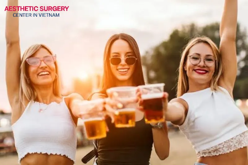 You can drink alcohol after about 1 month, but you need to drink moderately and in small amounts.