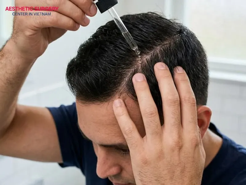 Using minoxidil after hair transplant may still cause some side effects, such as a dry scalp and small flakes.
