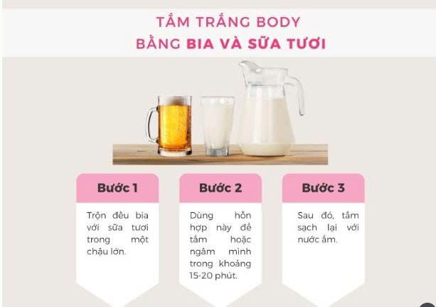 Làm thế nào để tắm trắng với bia và sữa tươi không đường