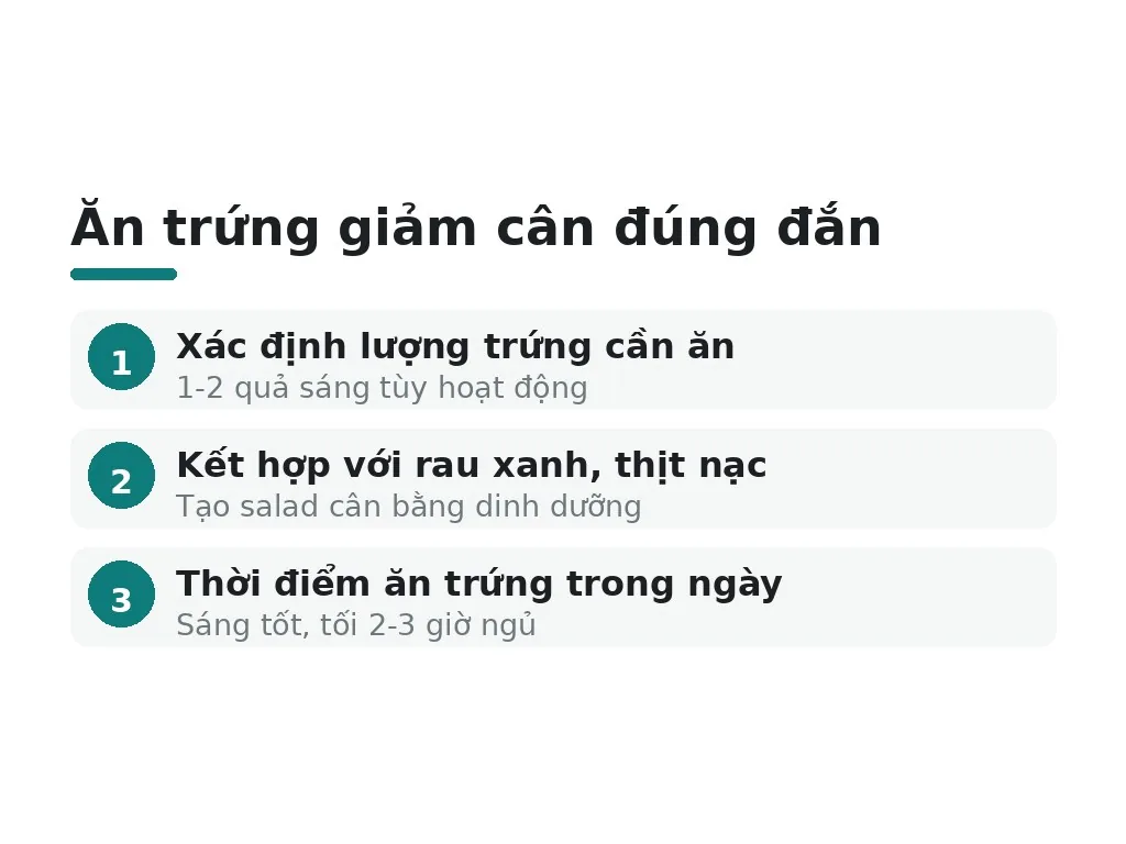 Làm thế nào để ăn trứng luộc giảm cân đúng đắn?