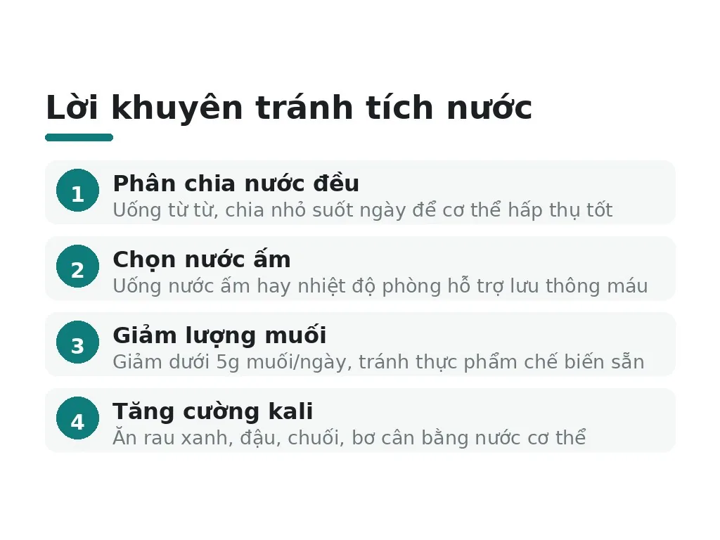 Uống nước đúng thế nào để tránh tích nước?
