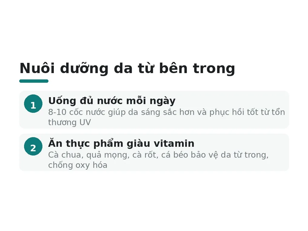 Làm sao nuôi dưỡng da từ bên trong với nước và thực phẩm?