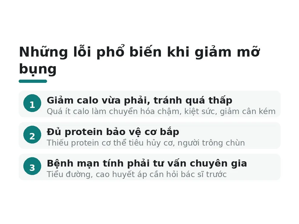 Những lỗi phổ biến khi giảm mỡ bụng là gì?