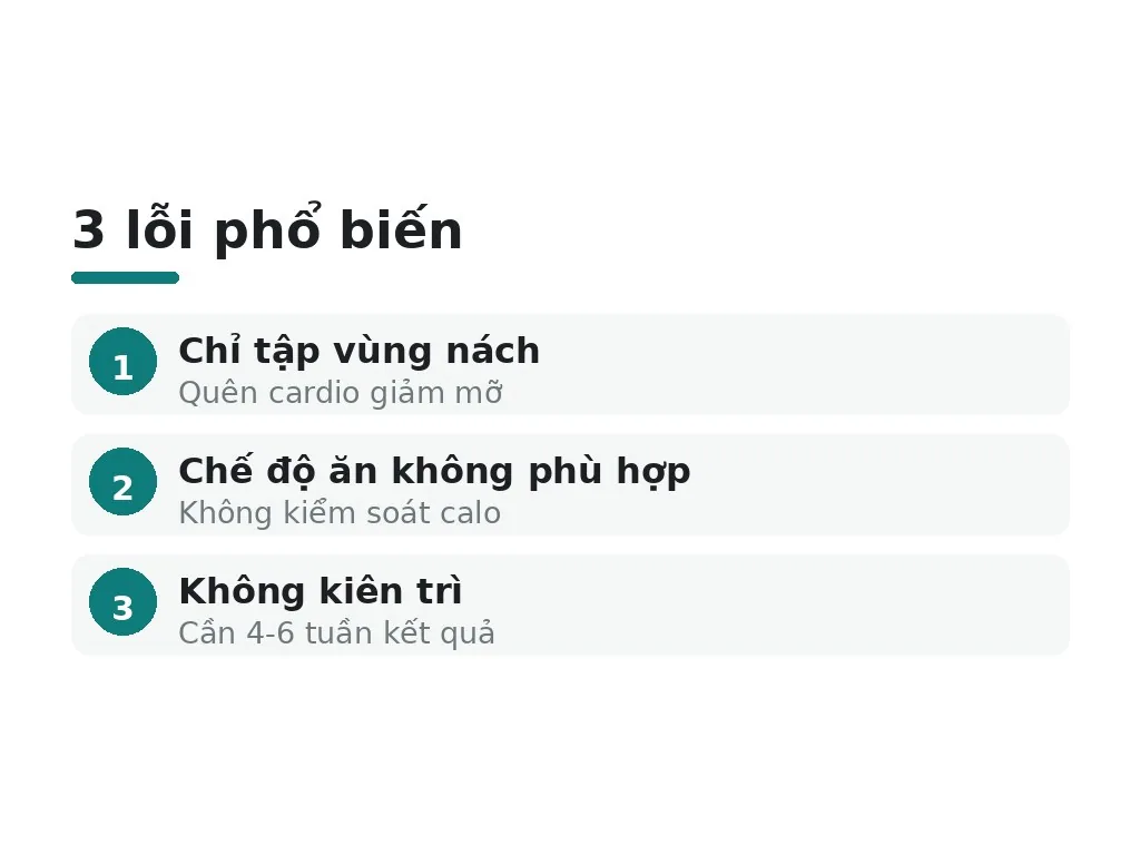 Thời gian kết quả và lỗi phổ biến khi giảm mỡ nách