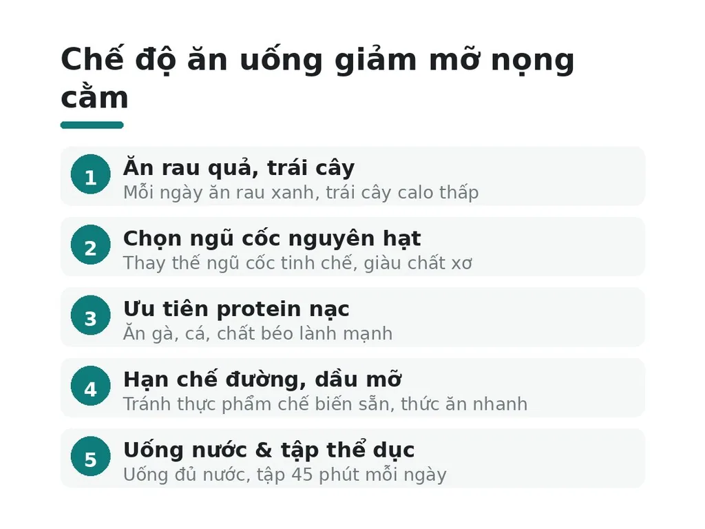 Chế độ ăn uống và lối sống giảm mỡ nọng cằm