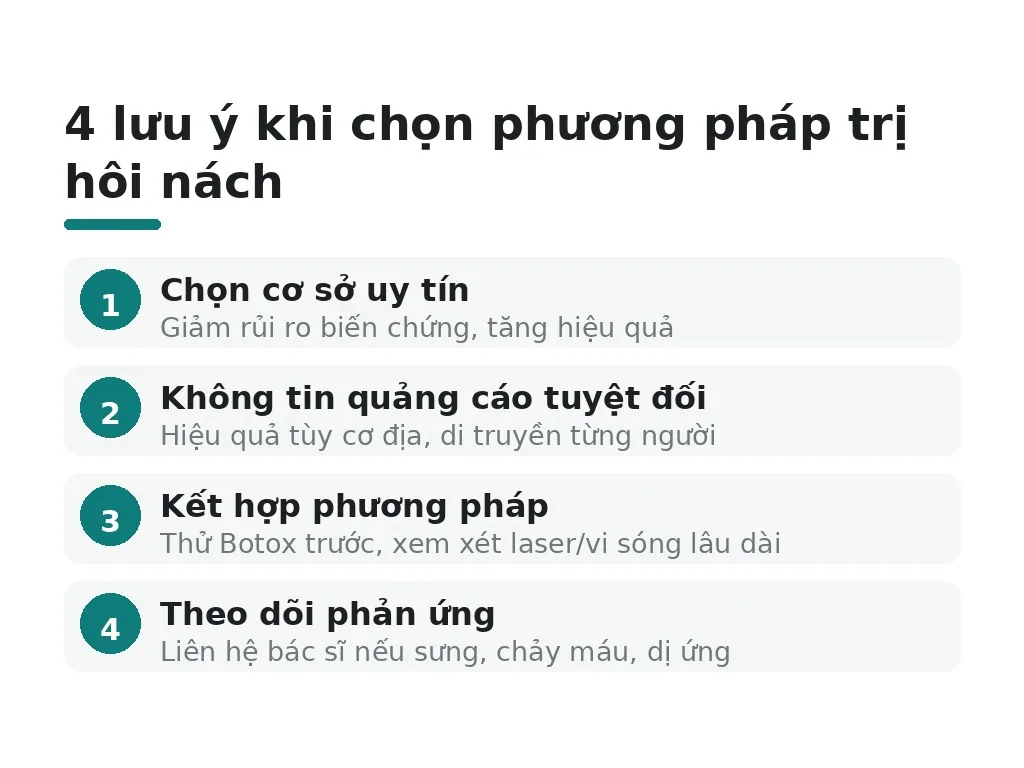 Lưu ý quan trọng khi trị hôi nách