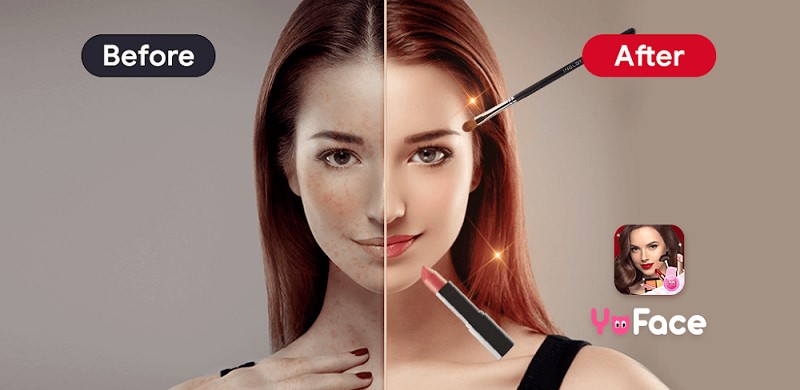 Yuface trang điểm tự động giúp người dùng có khuôn mặt xinh đẹp, hài hoà