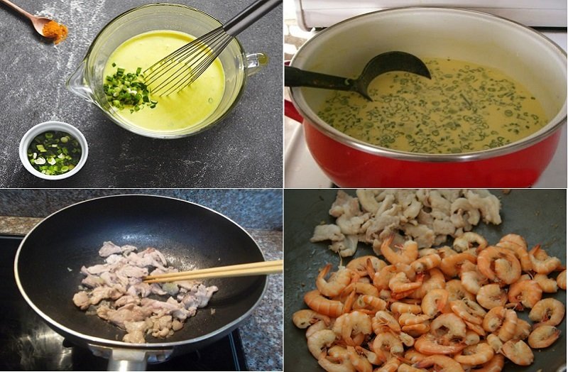 Thành phần chính tạo nên món bánh xèo