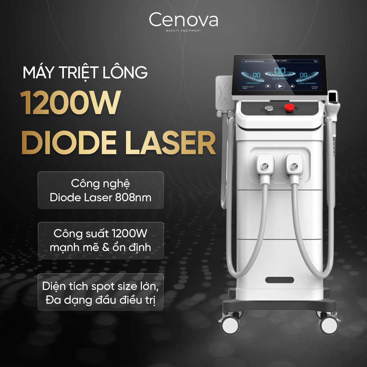 MÁY TRIỆT LÔNG 1200W DIODE LASER