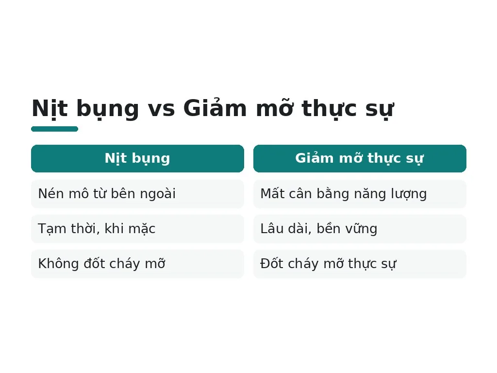 Nịt bụng chỉ tạo hiệu ứng tạm thời, không đốt cháy mỡ?