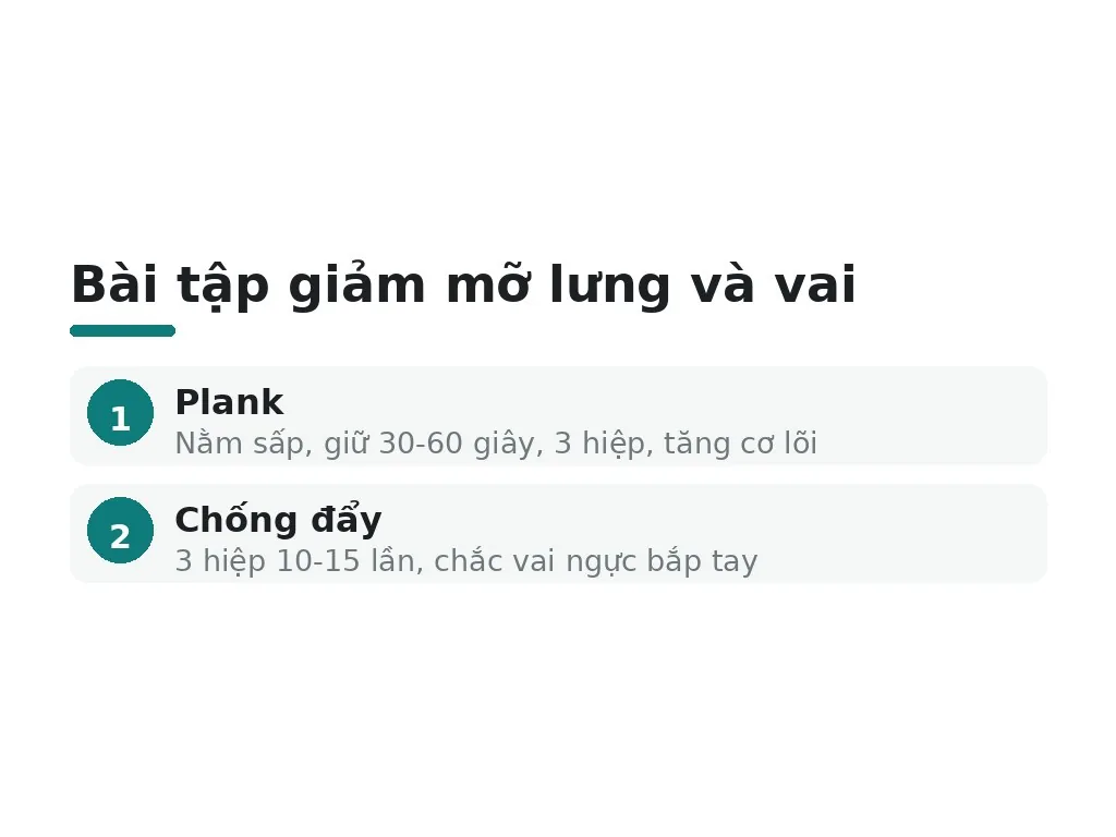 Bài tập cụ thể để giảm mỡ lưng và vai
