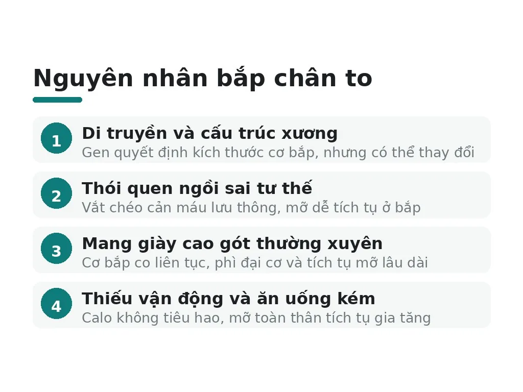 Tại sao bắp chân to: nguyên nhân chính?