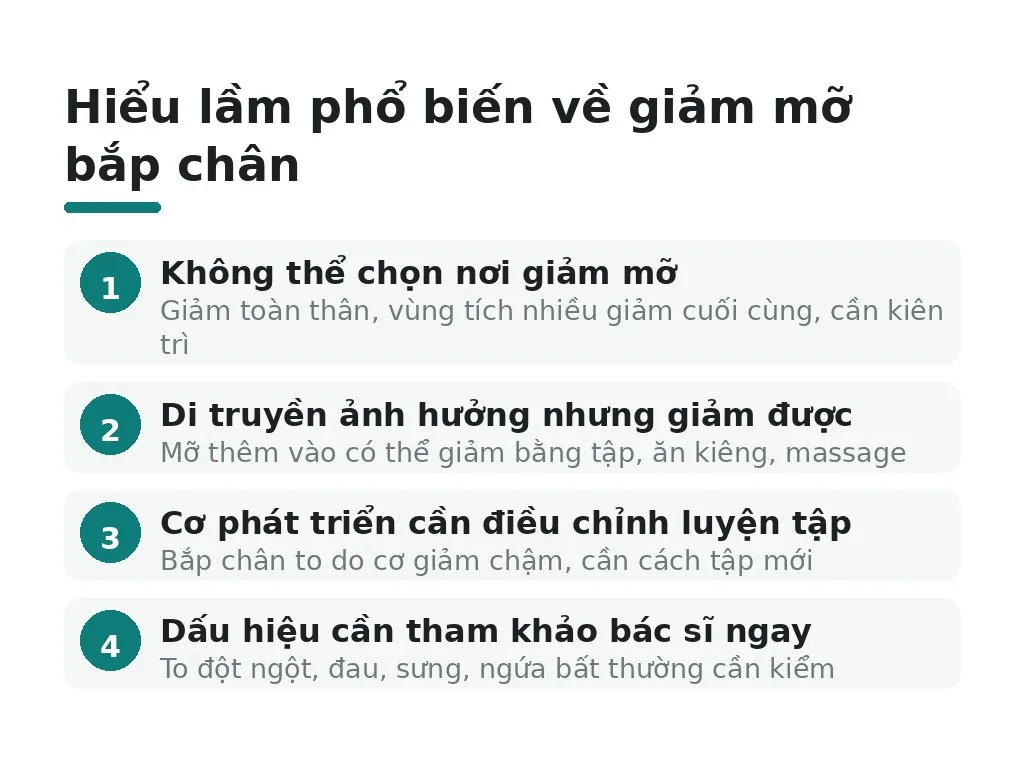 Hiểu lầm phổ biến về giảm mỡ bắp chân