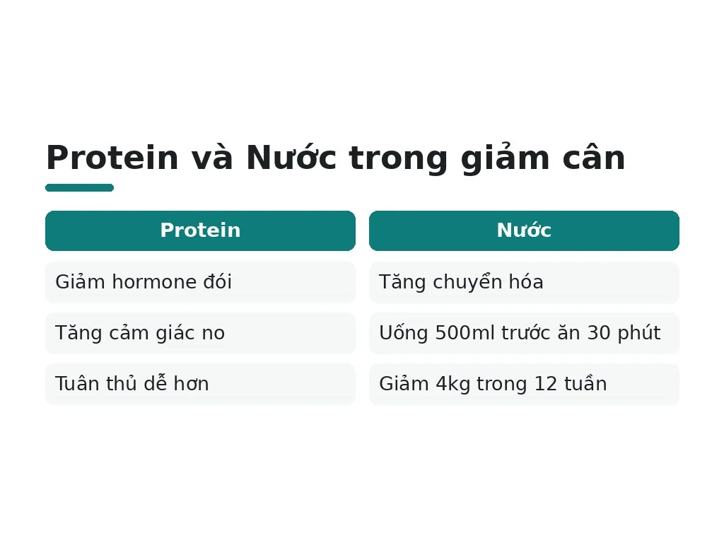 Tại sao protein và nước là chìa khóa giảm cân?