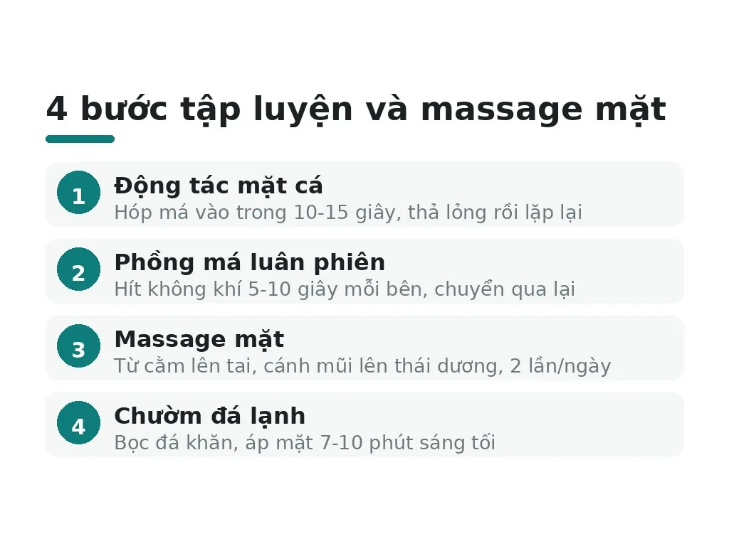 Tập luyện và massage mặt hiệu quả