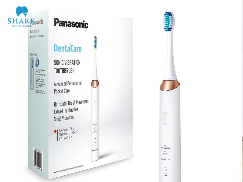 The Panasonic Sonic Vibration electric toothbrush cleans teeth quickly and effectively without harming the gums