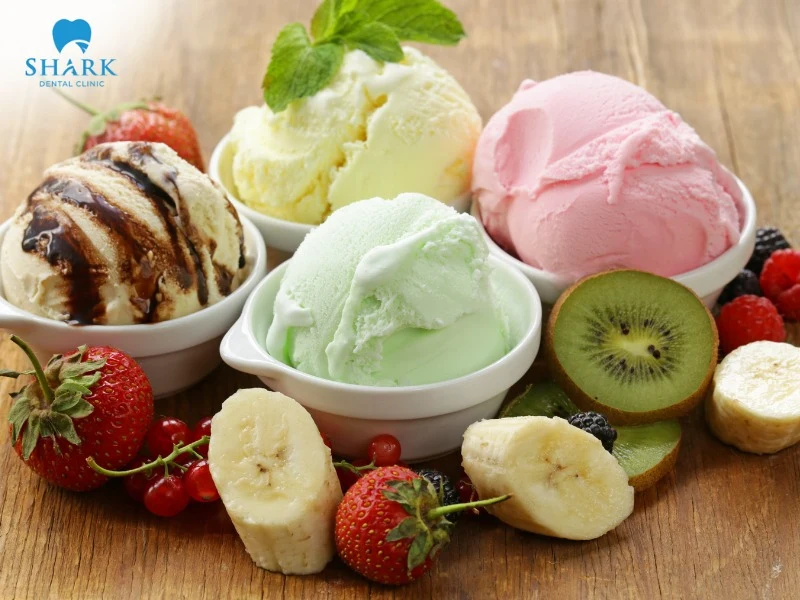 People with braces should not eat ice cream because its sweetness and cold temperature negatively affect orthodontic results