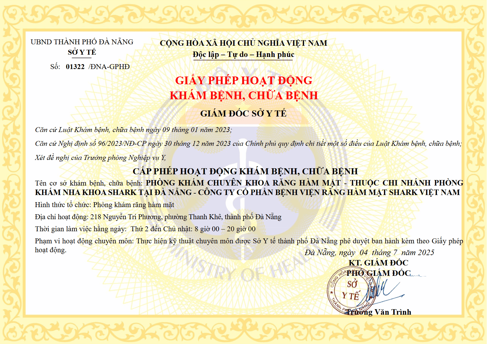 Chứng nhận phòng khám