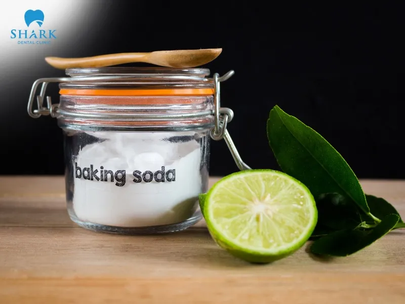 Baking soda combined with lemon enhances cleaning effectiveness, making teeth visibly whiter