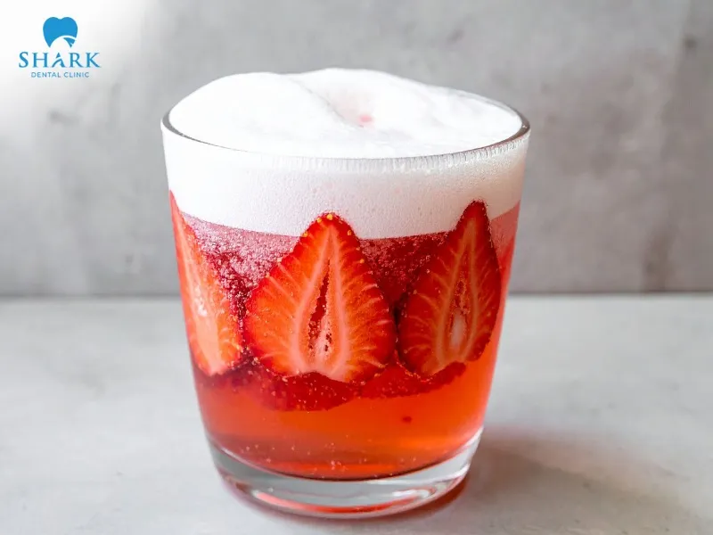 You can mash strawberries and mix them with baking soda