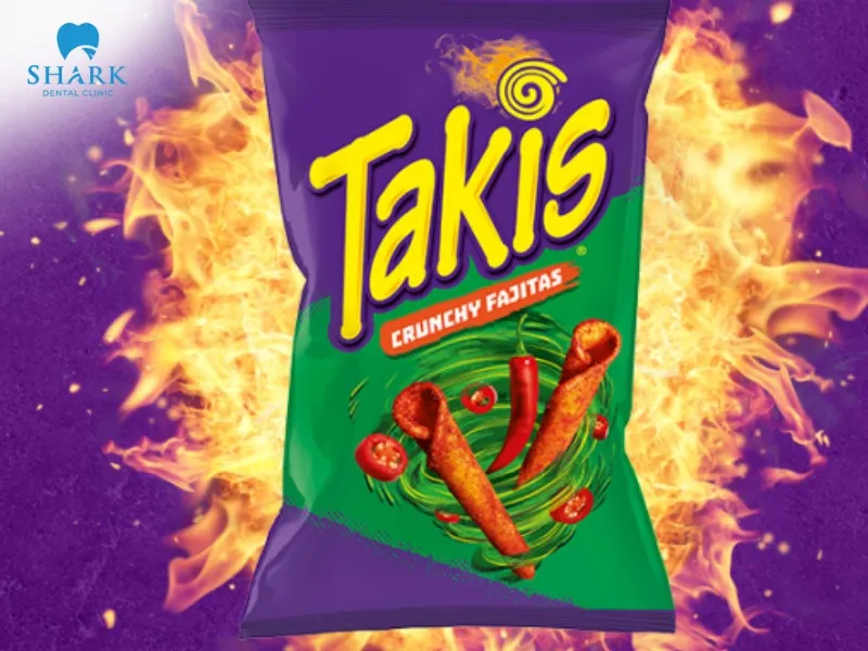 Takis are crispy snacks with a sweet and savory flavor, rolled similarly to chips in Vietnam