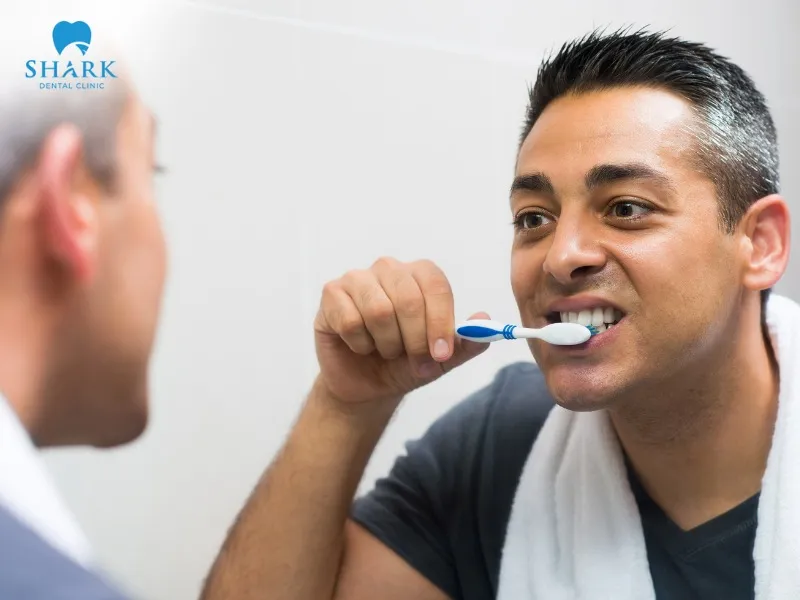 You need to maintain the habit of brushing your teeth 2–3 times per day