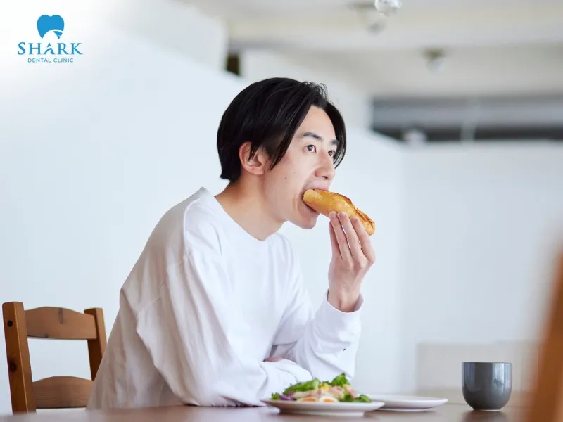 You should not eat a cheeseburger after tooth extraction