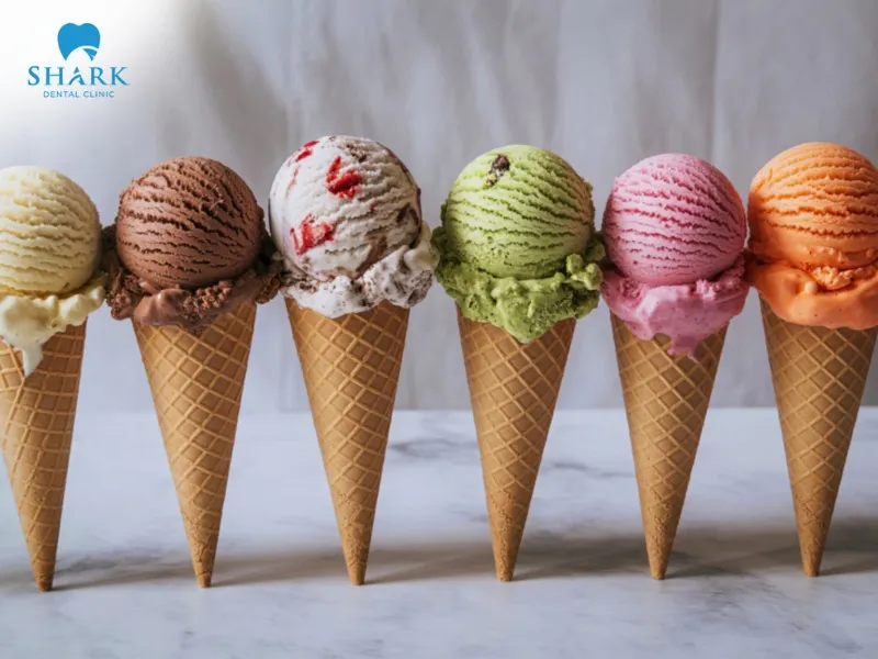 Cone ice cream has a crispy shell that can easily get stuck between teeth and cause gum injury