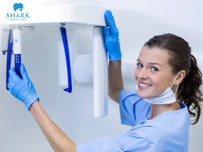 Medical staff are required to wear protective equipment and maintain an appropriate safety distance during X-ray procedures