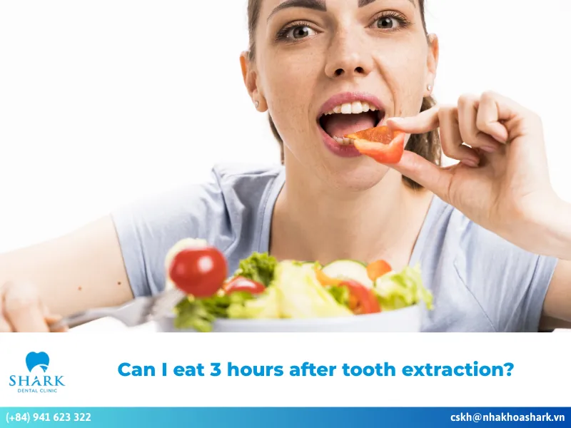 Can I eat 3 hours after tooth extraction