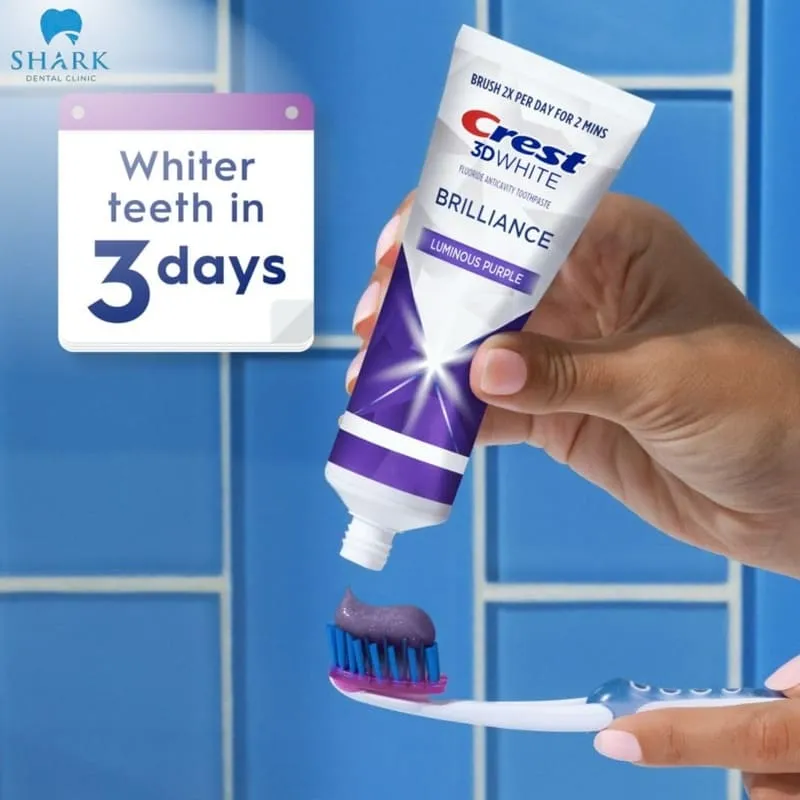 Effective teeth whitening toothpaste – Crest 3D White Brilliance Luminous Purple